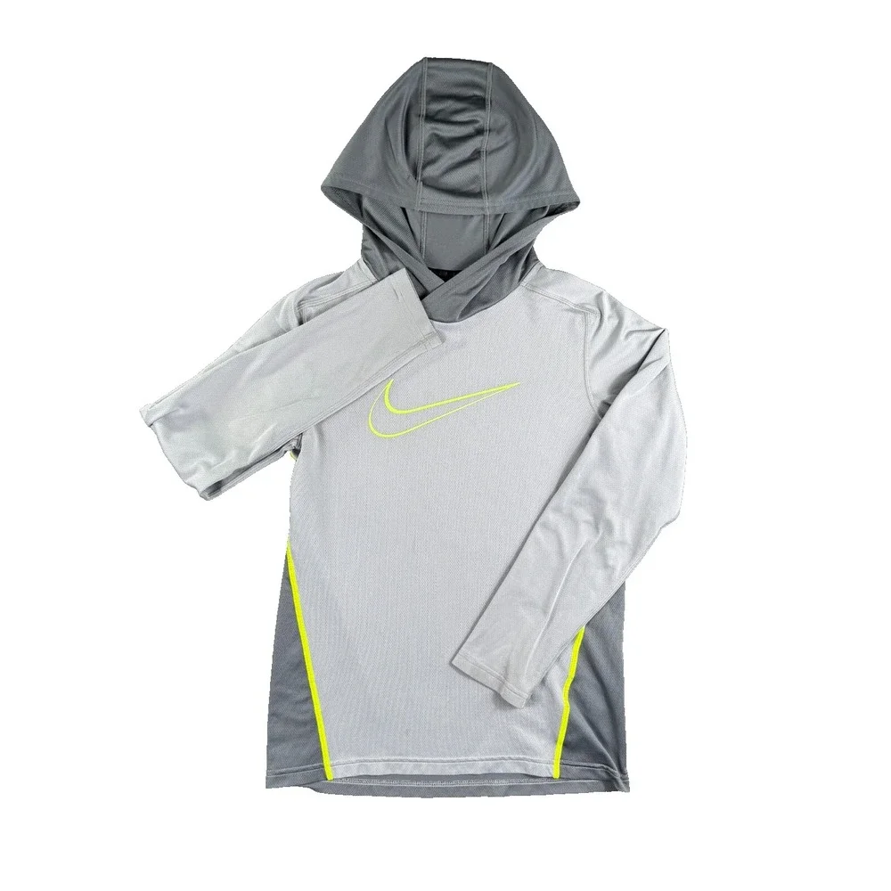 Nike Hoodie Women XL Dri Fit Swoosh Running Gym Gray Outdoors Spring Wicking EUC